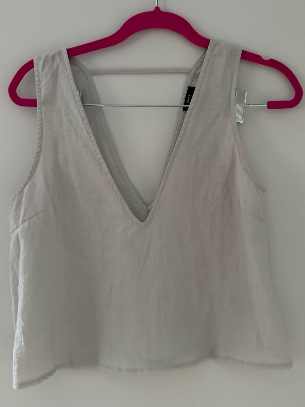 Urban Outfitters LUCCA Sleeveless V-Neck Tank - Light Gray